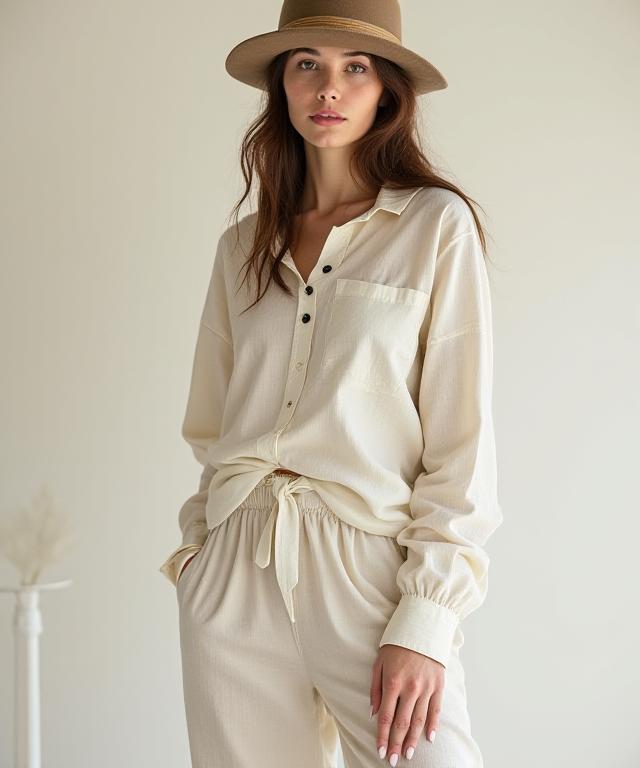 Prendas artesanales de algodón orgánico confeccionadas en Lince Textil Santiago