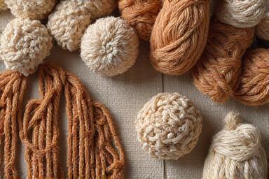 Accesorios tejidos a mano con fibras naturales